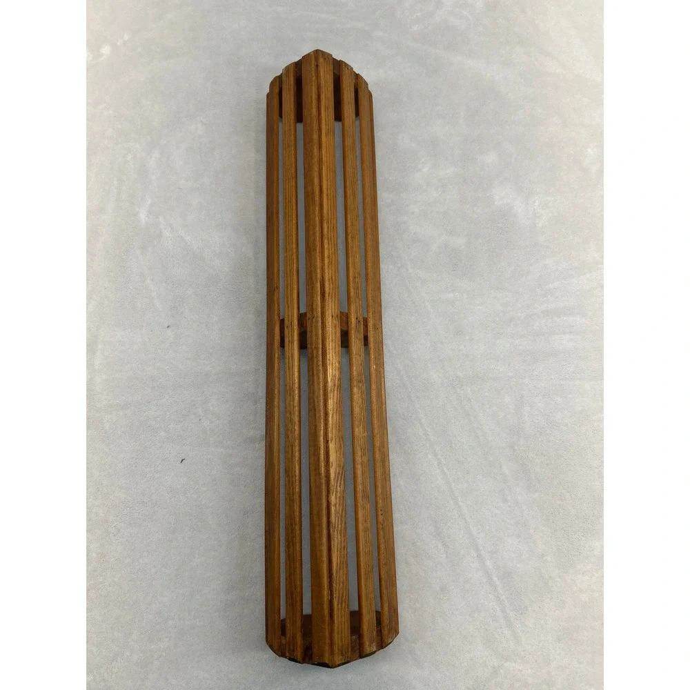 Wooden Basket Brown Heart Slatted Rustic Country 24